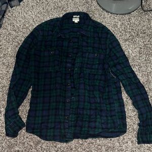 Blue and Green Flannel Shirt